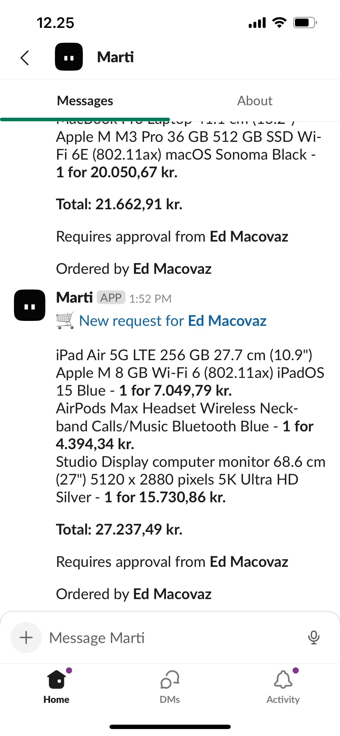 Marti — the Marts Slack app